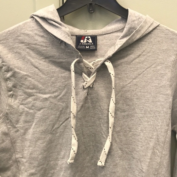 J America light weight gray hockey hoodie - Picture 2 of 2